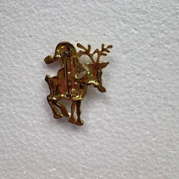 Christmas Collection Brooch Holiday Lapel Pins Set of 7 VTG Cats reindeer candy - Picture 7 of 16